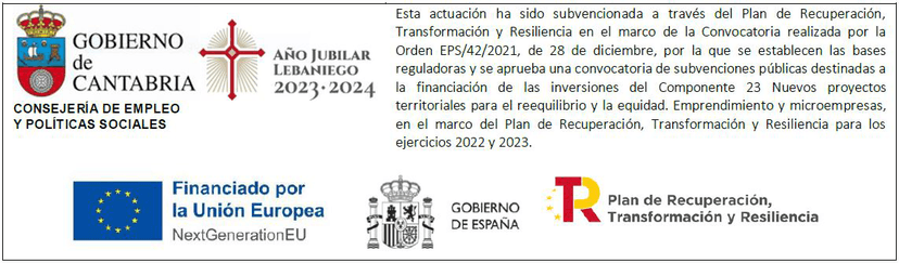 Financiado por la Unión Europea - Plan de Recuperación, Transformación y Resiliencia - Gobierno de Cantabria